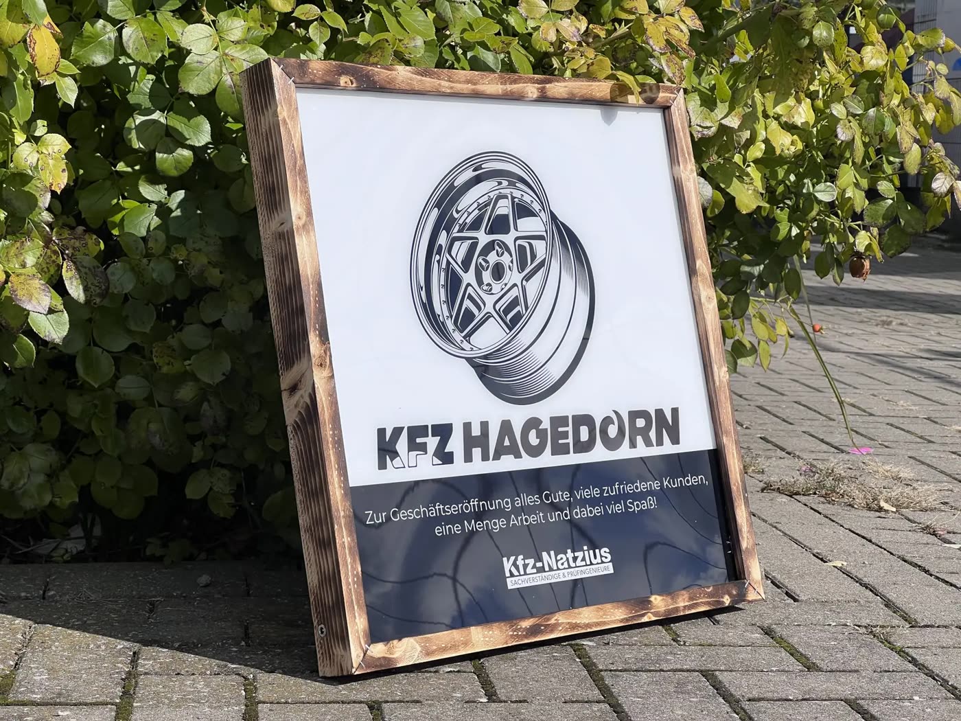 Werbebanner im Rahmen